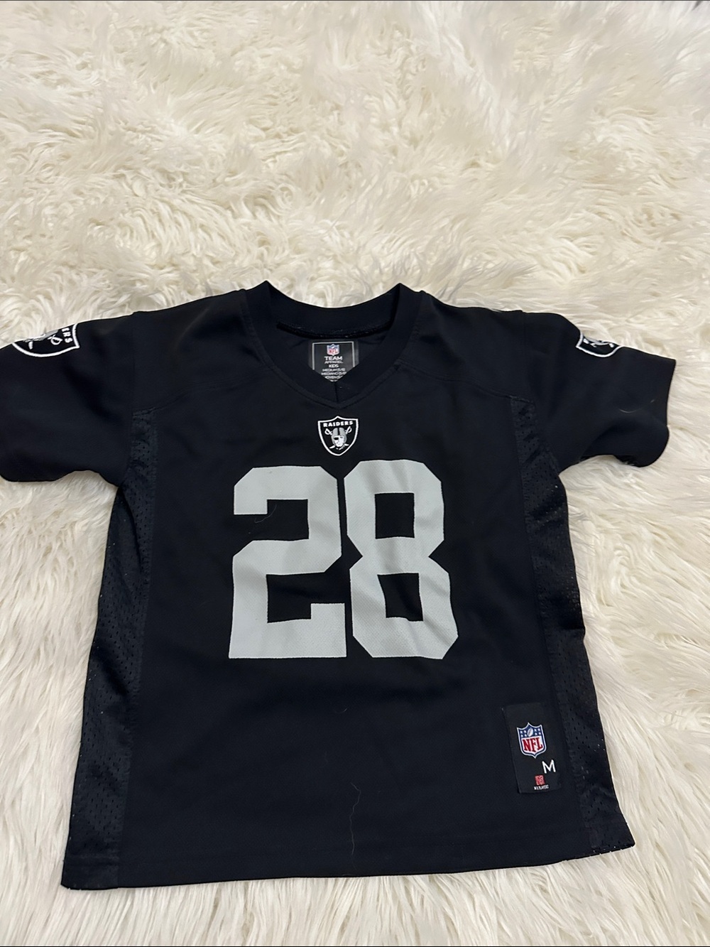 Raiders Kids Football Jersey with Silver Number